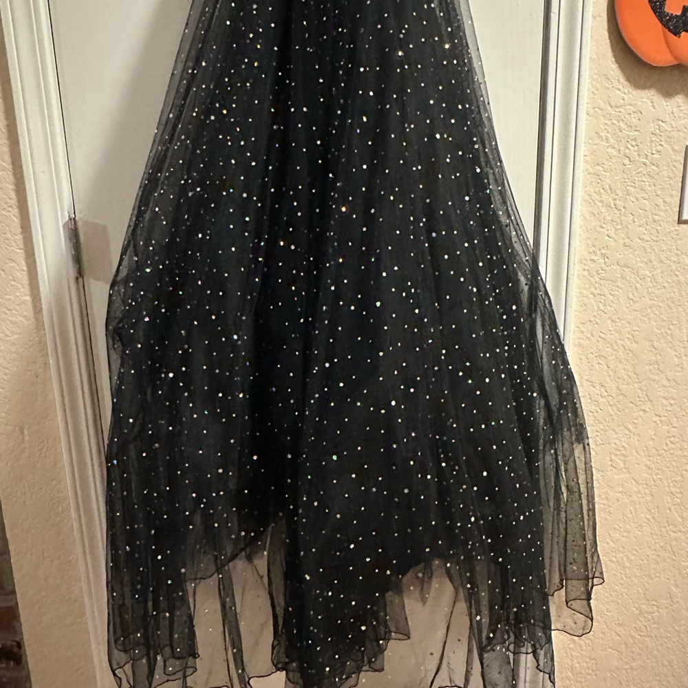 Windsor Vanessa V-Neck plunging Tulle Gown iridescent sequins dots evening Prom - Picture 6 of 13